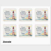 Sticker Carré Lighthouse Birthday Shining Light (Feuille)