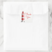 Sticker Carré Lighthouse Red Merci Beach Wedding Ocean Beach (Sac)