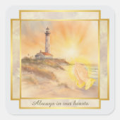 Sticker Carré Lighthouse Sympathy Matching Envelope Seals (Devant)
