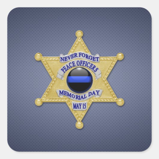 Sticker Carré Ligne bleue mince (Devant)