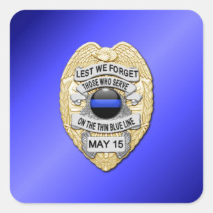 Sticker Carré Ligne bleue mince