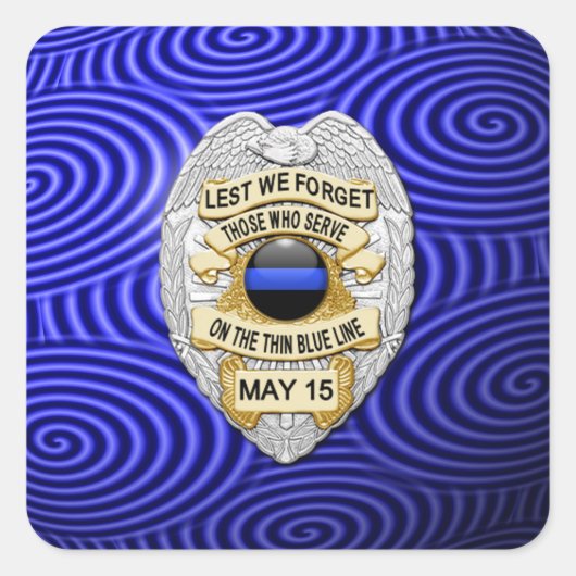 Sticker Carré Ligne Bleue Mince Un-d'un-un-un-un (Devant)