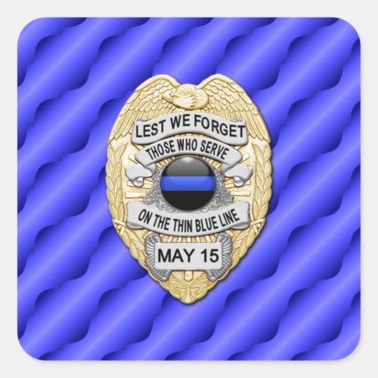 Sticker Carré Ligne Bleue Mince Un-d'un-un-un-un (Devant)