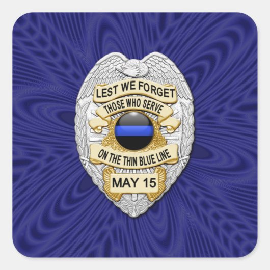 Sticker Carré Ligne Bleue Mince Un-d'un-un-un-un (Devant)