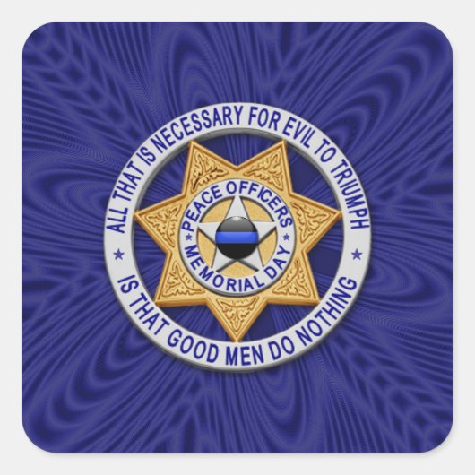 Sticker Carré Ligne Bleue Mince Un-d'un-un-un-un (Devant)