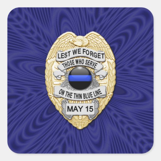 Sticker Carré Ligne Bleue Mince Un-d'un-un-un-un (Devant)