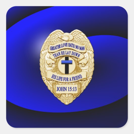 Sticker Carré Ligne Bleue Mince Un-d'un-un-un-un (Devant)