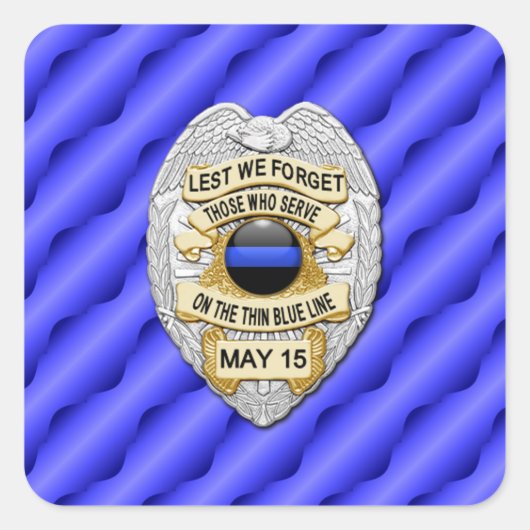 Sticker Carré Ligne Bleue Mince Un-d'un-un-un-un (Devant)