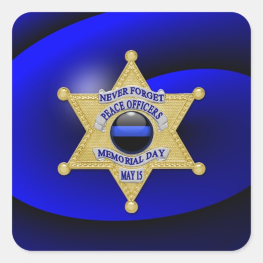 Sticker Carré Ligne Bleue Mince Un-d'un-un-un-un (Devant)