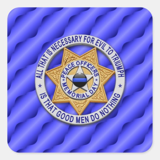 Sticker Carré Ligne Bleue Mince Un-d'un-un-un-un (Devant)