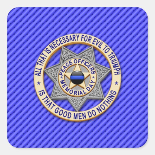 Sticker Carré Ligne Bleue Mince Un-d'un-un-un-un (Devant)