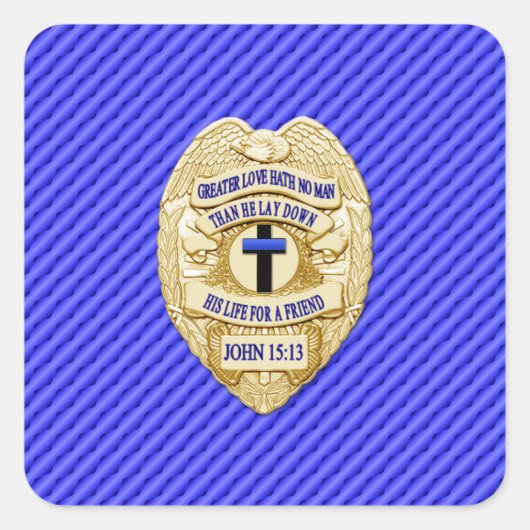 Sticker Carré Ligne Bleue Mince Un-d'un-un-un-un (Devant)