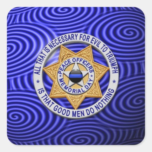 Sticker Carré Ligne Bleue Mince Un-d'un-un-un-un (Devant)