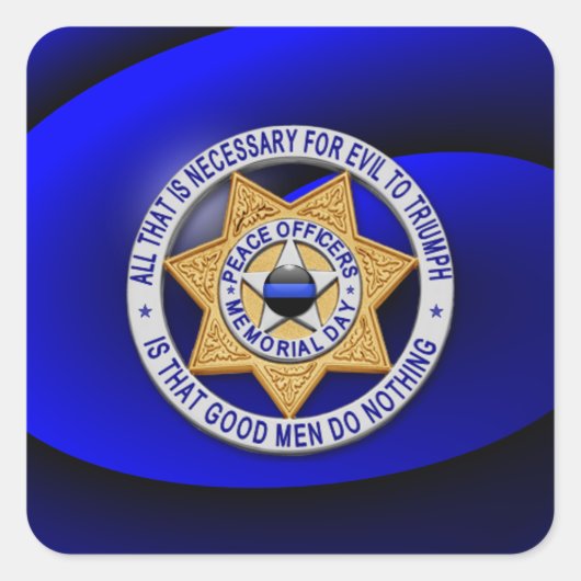 Sticker Carré Ligne Bleue Mince Un-d'un-un-un-un (Devant)