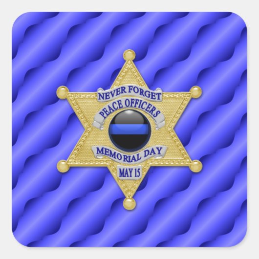 Sticker Carré Ligne Bleue Mince Un-d'un-un-un-un (Devant)