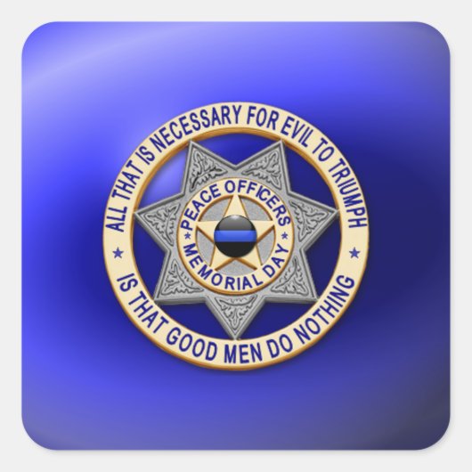 Sticker Carré Ligne Bleue Mince Un-d'un-un-un-un (Devant)