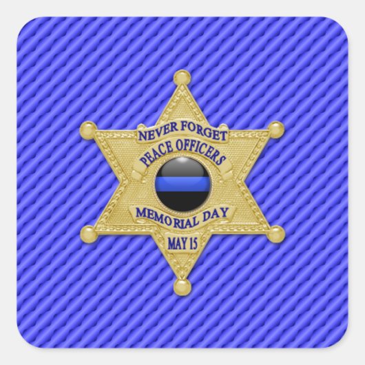 Sticker Carré Ligne Bleue Mince Un-d'un-un-un-un (Devant)