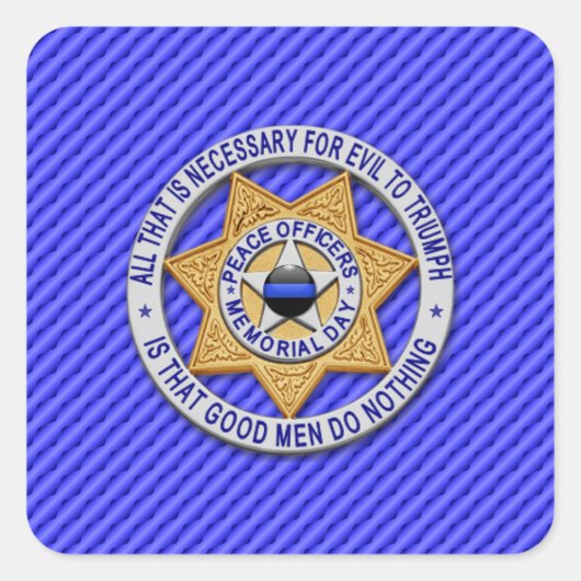 Sticker Carré Ligne Bleue Mince Un-d'un-un-un-un (Devant)