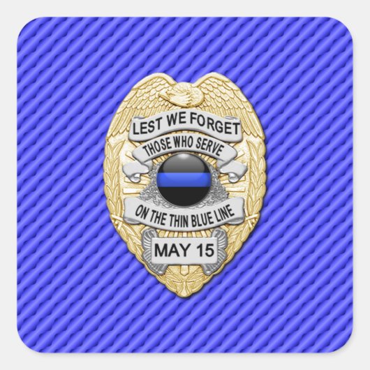 Sticker Carré Ligne Bleue Mince Un-d'un-un-un-un (Devant)