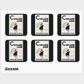 Sticker Carré Ligne Cunard Art Déco (Feuille)