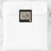 Sticker Carré Ligne de Conga de Caturday (Sac)