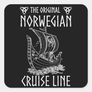 Sticker Carré Ligne de croisière norvégienne d'origine - Voyage