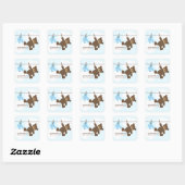 Sticker Carré Ligne de linge de bébé {blue} (Feuille)
