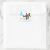 Sticker Carré Ligne de linge de bébé {blue} (Sac)
