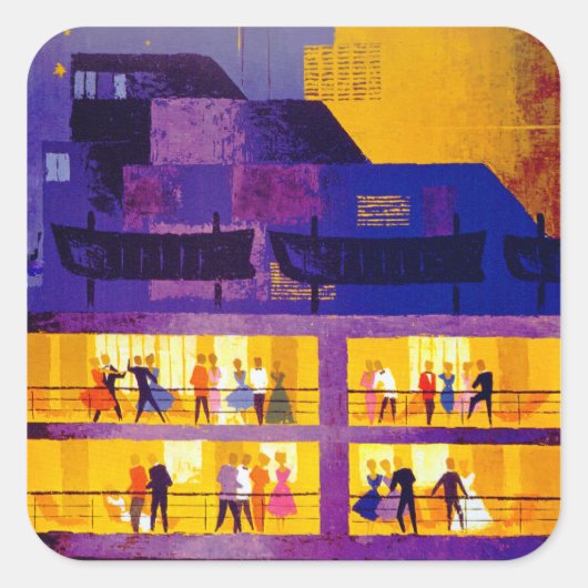 Sticker Carré Ligne d'orientation ~ Partie sur le pont (Devant)