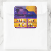 Sticker Carré Ligne d'orientation ~ Partie sur le pont (Sac)