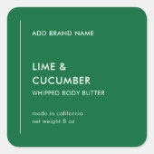 Sticker Carré Ligne verticale Ajouter une marque personnalisée C (Devant)