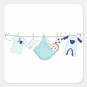 Sticker Carré Ligne Vêtements pour bébé garçon