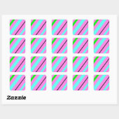 Sticker Carré Lignes colorées (Feuille)