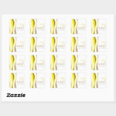 Sticker Carré Lignes courbes - jaune (Feuille)