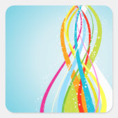 Sticker Carré Lignes de couleurs arc-en-ciel (Devant)
