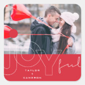 Sticker Carré Lignes Joyeuses Big Red Dot Typographie moderne Ph (Devant)