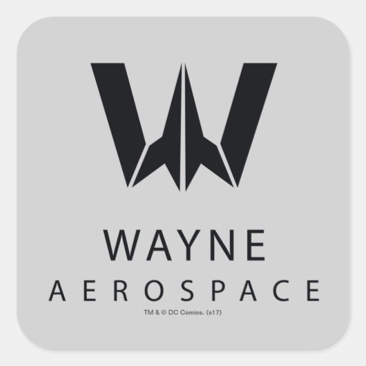 Sticker Carré Ligue de Justice | Logo Wayne Aerospace (Devant)