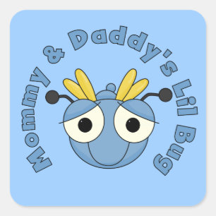 Sticker Carré Lil Bug de maman et papa