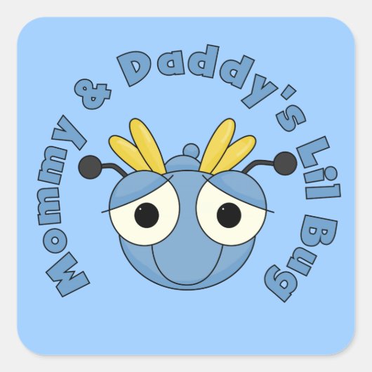 Sticker Carré Lil Bug de maman et papa (Devant)