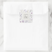 Sticker Carré Lilac Purple Fleur sauvage Butterfly Logo d'entrep (Sac)
