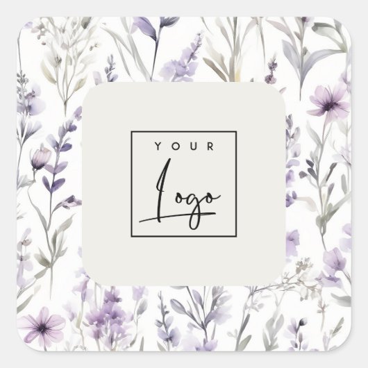 Sticker Carré Lilac Purple Fleur sauvage Butterfly Logo d'entrep (Devant)