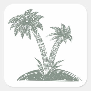 Sticker Carré L'île tropicale
