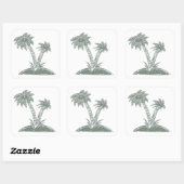 Sticker Carré L'île tropicale (Feuille)