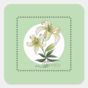 Sticker Carré Lilies