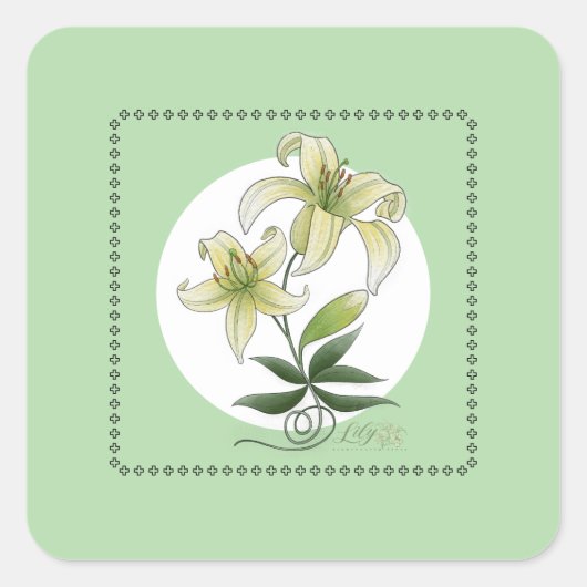 Sticker Carré Lilies (Devant)