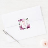 Sticker Carré Lilies Floral 40e Anniversaire Mariage de Ruby (Enveloppe)