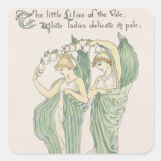 Sticker Carré Lilies of the Vale, from Flora's Feast, 1901 (Devant)