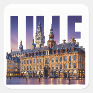 Sticker Carré Lille France Patrimoine Flamand Historique