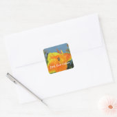 Sticker Carré Lily Flower Photo Bee Pun Bright Orange Floral (Enveloppe)