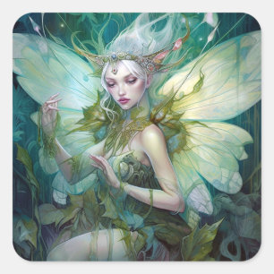 Sticker Carré L'Imaginaire Fairy Green Woodland